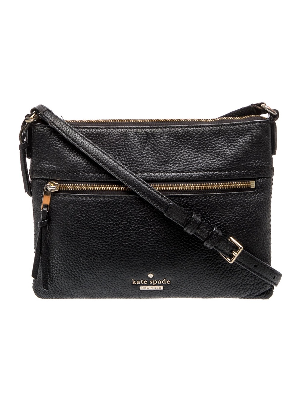Kate Spade New York Leather Crossbody Shoulder Bag black textured in EUC